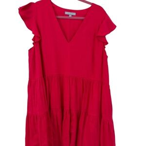 ANTONIO MELANI Vibrant Red Ruffle Mini Dress